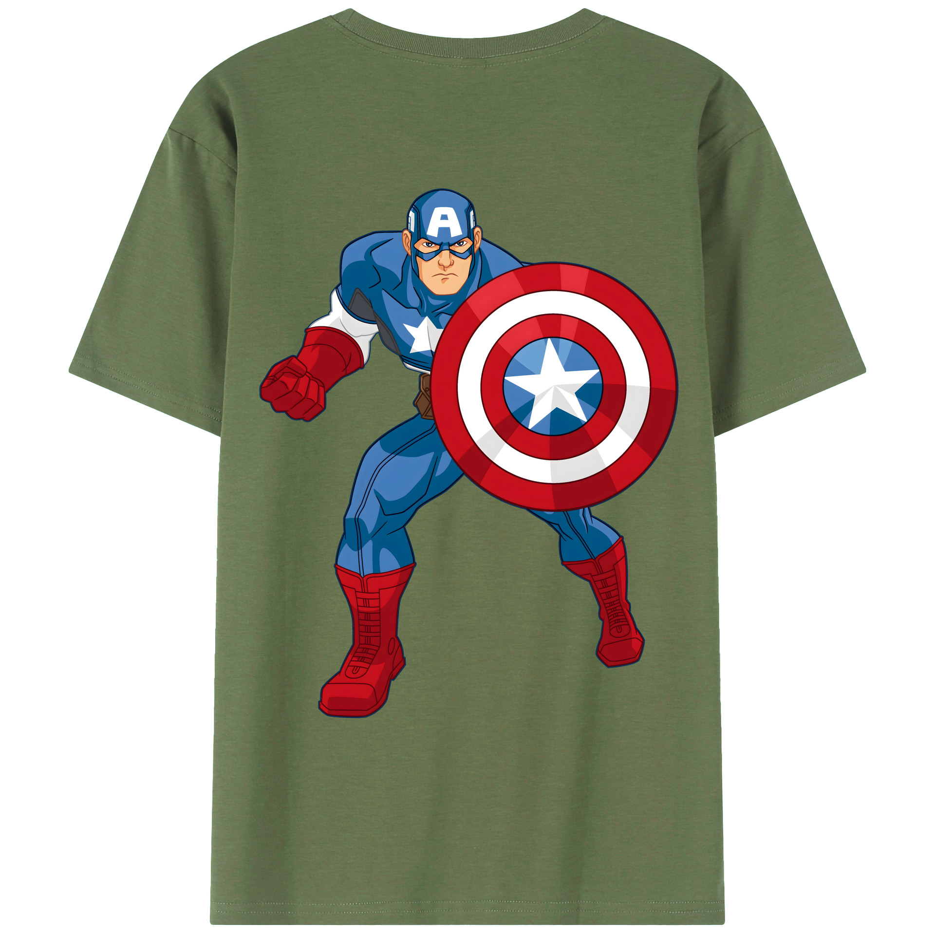 （画像用） アベンジャーズ The Avengers 綿100％ メンズ半袖Tシャツ（バックプリント） 通気性